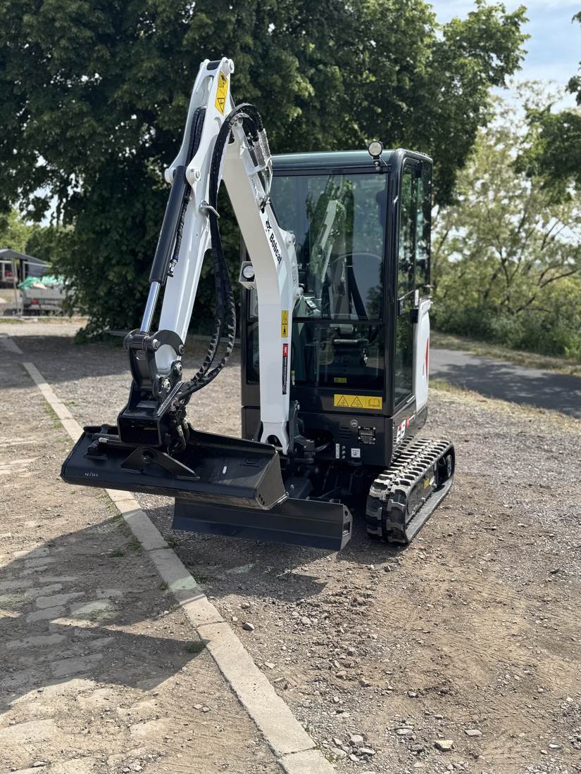 Bobcat E19 Minibagger Löffel in Nahaufnahme